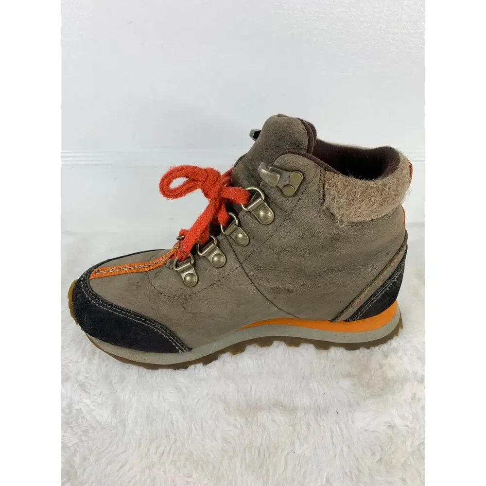 LL Bean Kid’s Tek 2.5 Primaloft Brown Leather Hiking Boots Size 1